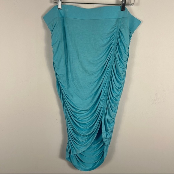 NWT Torrid Aqua Gathered Pencil Skirt - Picture 1 of 8